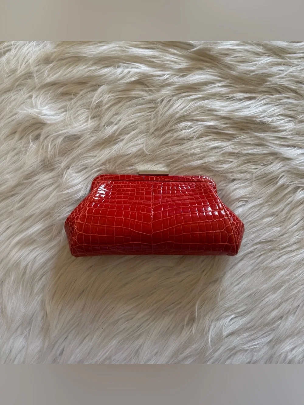 Tiffany & Co. Morgan Clutch Bag Crocodile Leather Red
